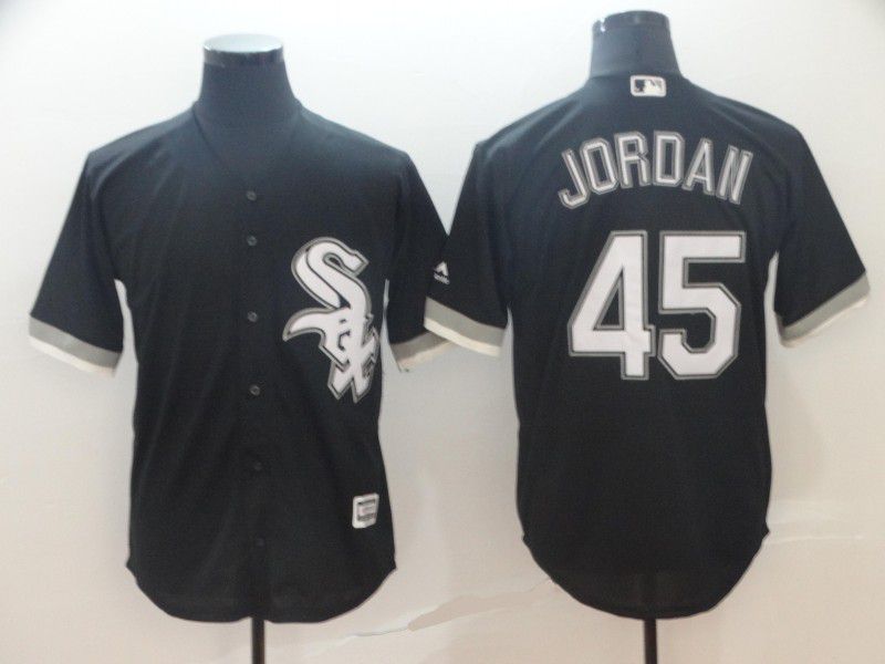 Men Chicago White Sox 45 Jordan Black Game MLB Jersey